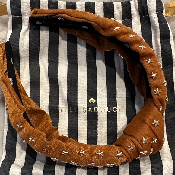 Lele Sadoughi Accessories - Lele Sadoughi Brown Headband with Gold Stars
